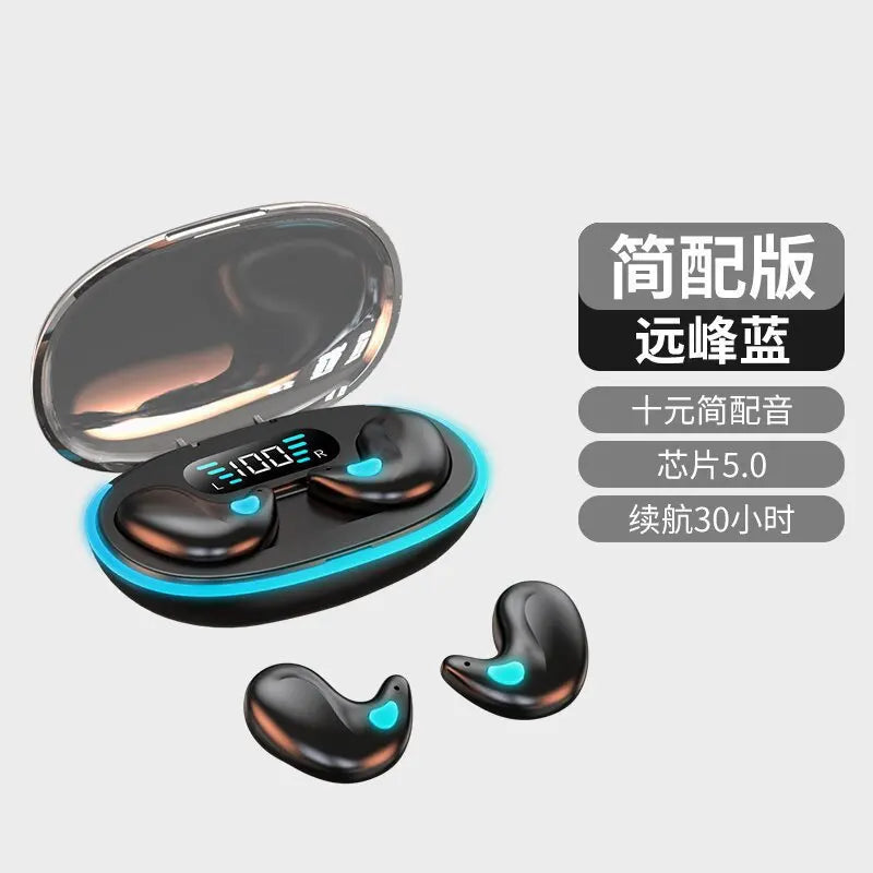Auriculares inalámbricos X55 para dormir, miniaudífonos TWS con Bluetooth, estéreo, ocultos, micrófono, llamada HD, impermeables