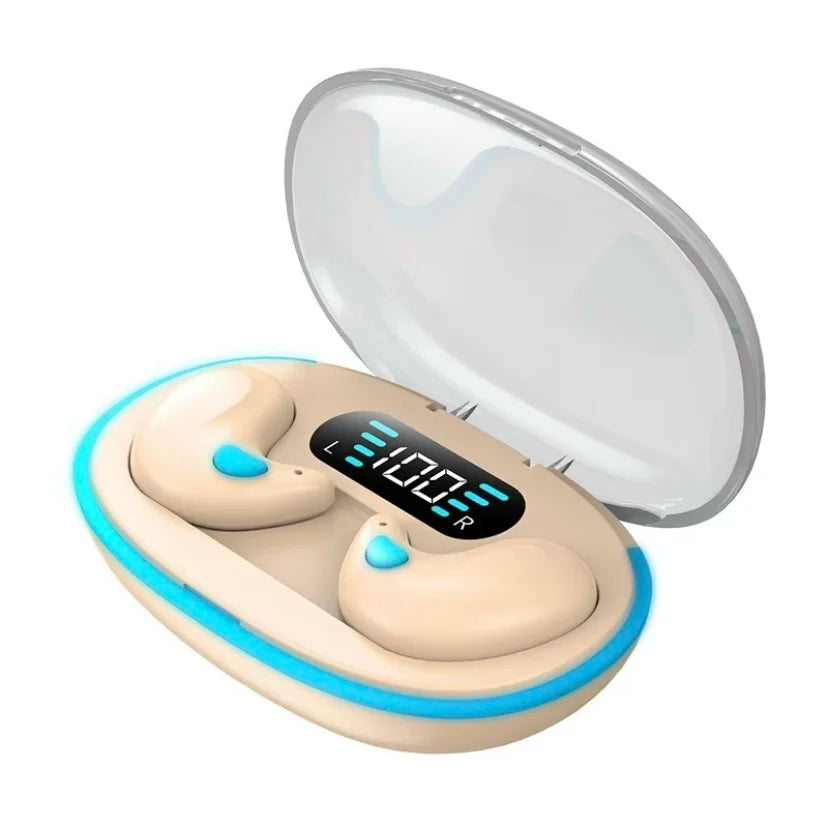 Auriculares inalámbricos X55 para dormir, miniaudífonos TWS con Bluetooth, estéreo, ocultos, micrófono, llamada HD, impermeables