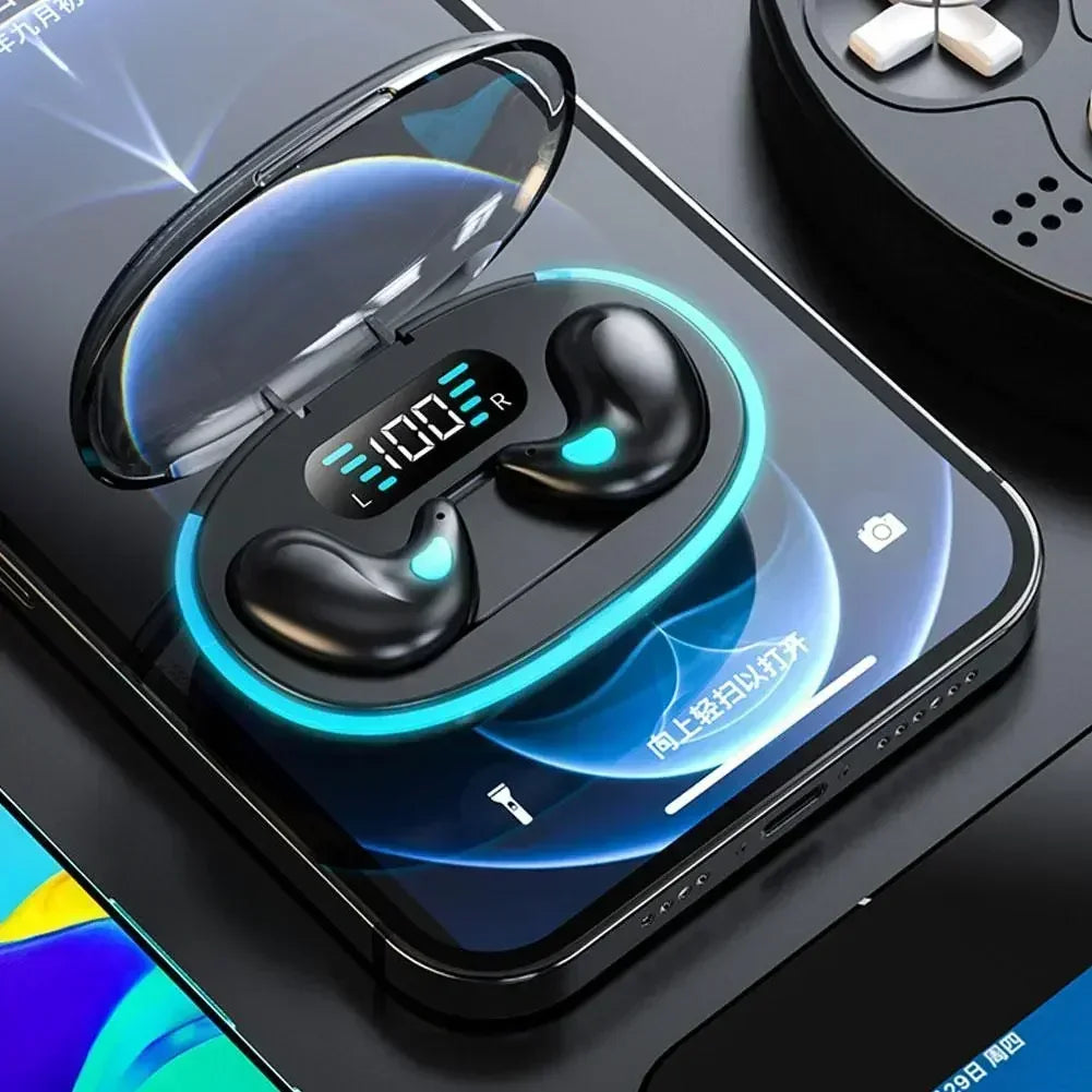 Auriculares inalámbricos X55 para dormir, miniaudífonos TWS con Bluetooth, estéreo, ocultos, micrófono, llamada HD, impermeables