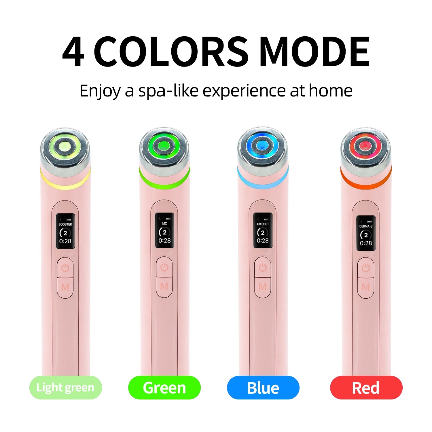 Multi functional four-color beauty device, with 4 Modes  Enhanced Absorption, Radiance, Elasticity, Facial Contouring,with 4 Mod