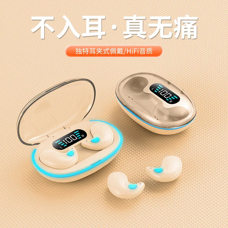 Auriculares inalámbricos X55 para dormir, miniaudífonos TWS con Bluetooth, estéreo, ocultos, micrófono, llamada HD, impermeables